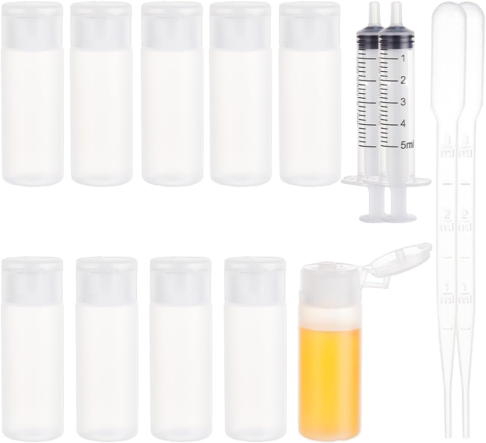 BENECREAT 10 Pack 18ml 0.6oz Small Travel Squeeze Bottles Refillable Makeup Foundation Container Travel Essentials Sample Bottles for Toiletries. Shampoo Toner Cosmetic