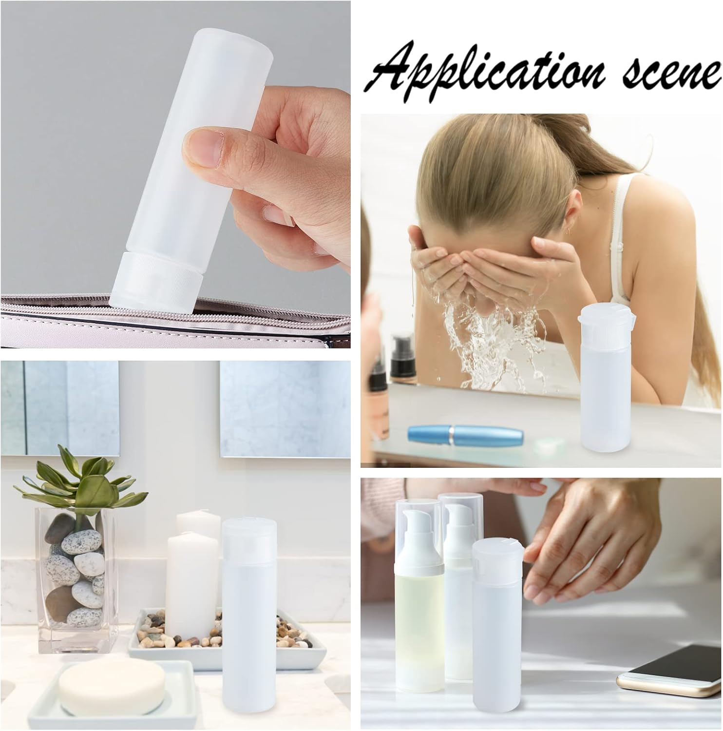 BENECREAT 10 Pack 18ml 0.6oz Small Travel Squeeze Bottles Refillable Makeup Foundation Container Travel Essentials Sample Bottles for Toiletries. Shampoo Toner Cosmetic